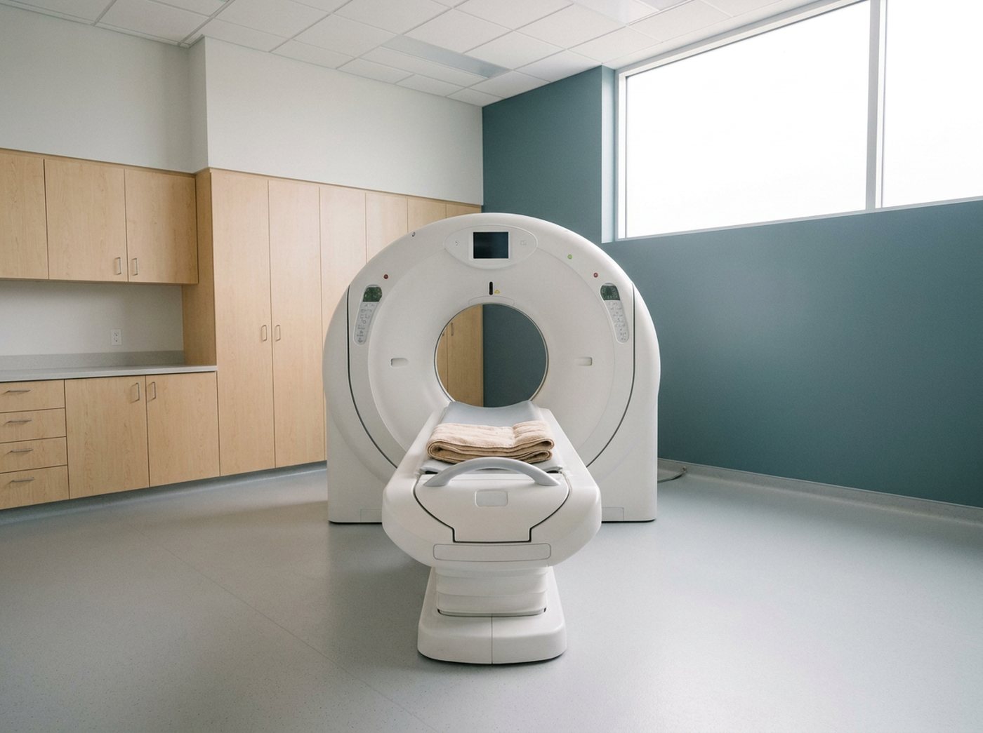 CT-skanner klargjort i laboratoriet
